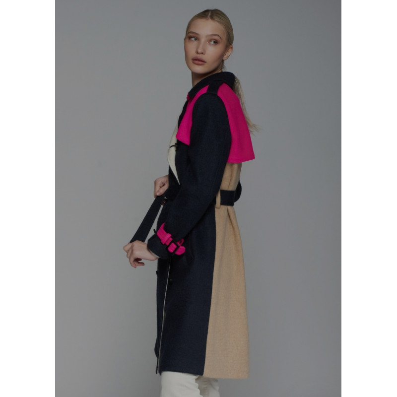 ABRIGO TRENCH LANA MOHAIR MARINO