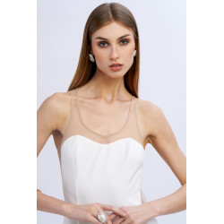 Vestido cocktail transparencia