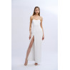 Vestido cocktail transparencia