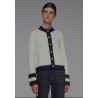 CARDIGAN PUNTO BICOLOR CRUDO NAVY