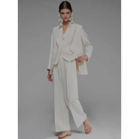 PANTALON CREP BLANCO