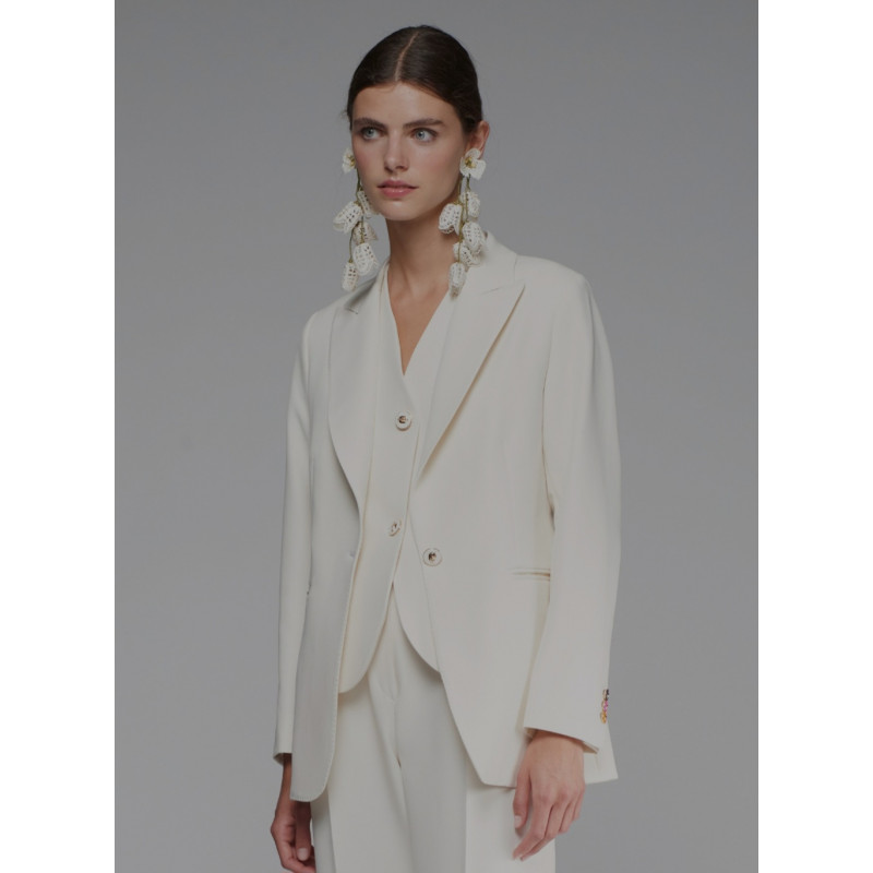 CHAQUETA CREP BLANCO