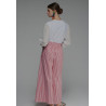 PANTALON ANCHO POPELIN RAYA ROJA