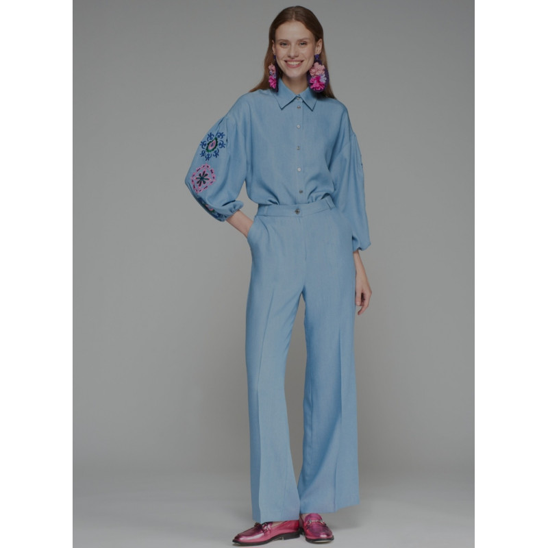 PANTALON FLUIDO TEJIDO TENCEL VAQUERO