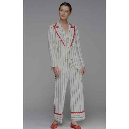 CHAQUETA DIPLOMATICO ONDULINA ROJA