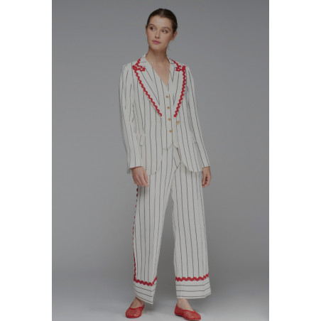 PANTALON DIPLOMATICO ONDULINA ROJA