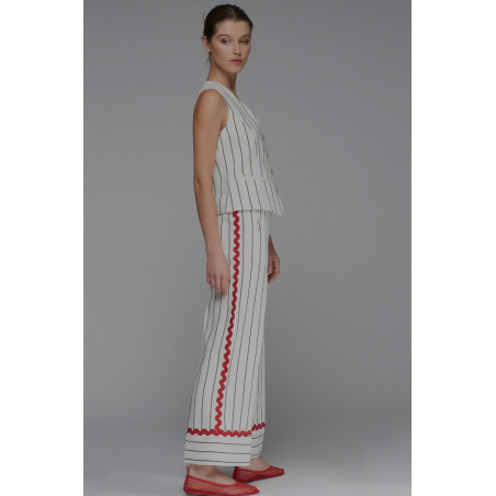 PANTALON DIPLOMATICO ONDULINA ROJA