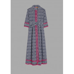 VESTIDO CAMISERO IKAT MARINO ONDULINA