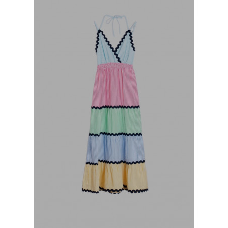 VESTIDO VOLANTES 500 RAYAS CONTRASTE