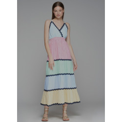 VESTIDO VOLANTES 500 RAYAS CONTRASTE