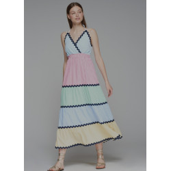 VESTIDO VOLANTES 500 RAYAS CONTRASTE