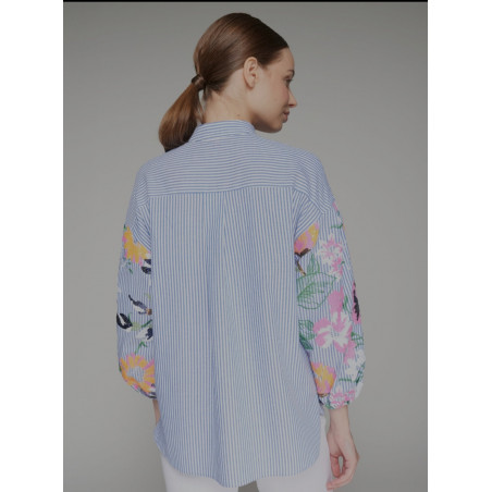 CAMISA UMA BORDADO FLORES LENTEJUELAS