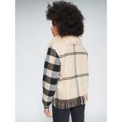 Chaqueta Bomber cuadros de lana