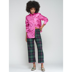 Pantalón escocés perfil rosa