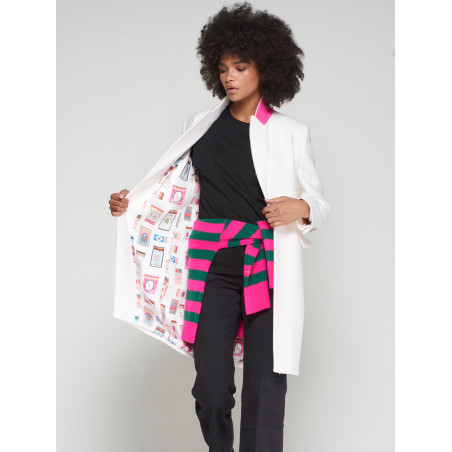 Abrigo crudo cuello contraste