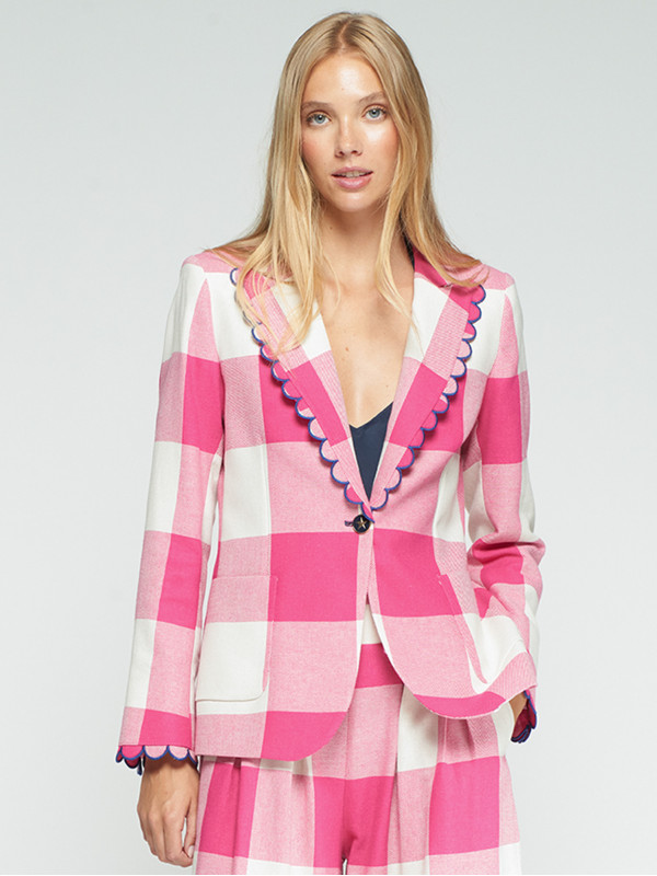 CHAQUETA CUADROS VICHY ROSA...