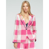 CHAQUETA CUADROS VICHY ROSA RIBETE ONDULADO
