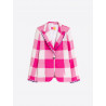 CHAQUETA CUADROS VICHY ROSA RIBETE ONDULADO