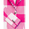 CHAQUETA CUADROS VICHY ROSA RIBETE ONDULADO