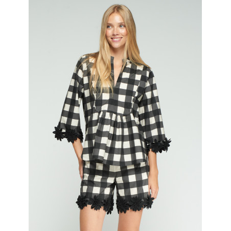 CAMISA CUADRO VICHY NEGRO