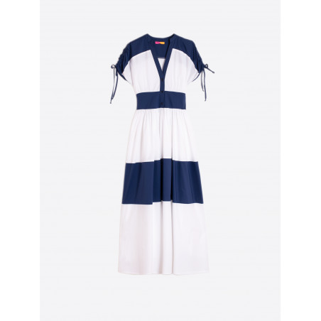 VESTIDO BLANCO Y MARINO