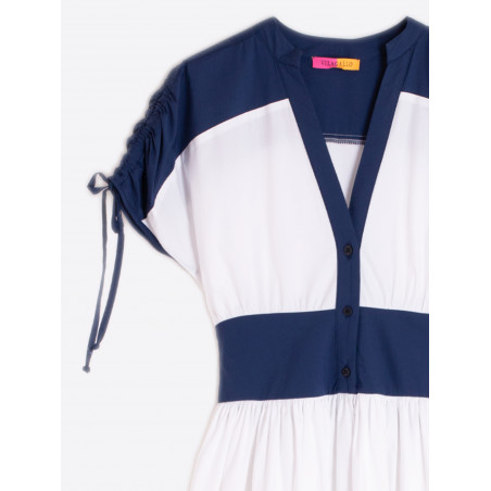 VESTIDO BLANCO Y MARINO