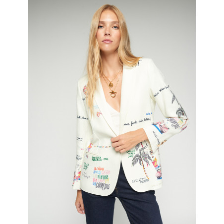 CHAQUETA BLANCA ESTAMPADO QUIRKY