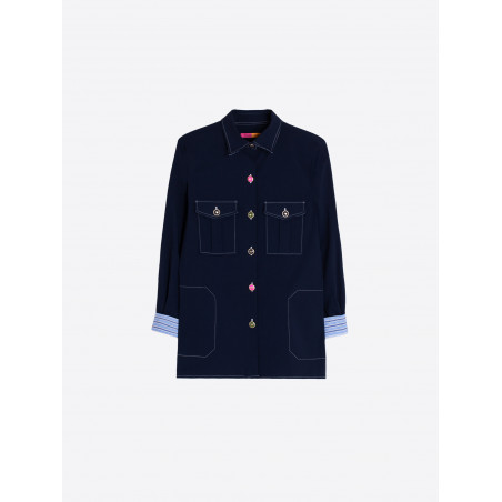 CHAQUETA AZUL MARINO BORDADO DOLCE FAR NIENTE