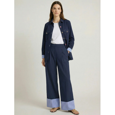 CHAQUETA AZUL MARINO BORDADO DOLCE FAR NIENTE