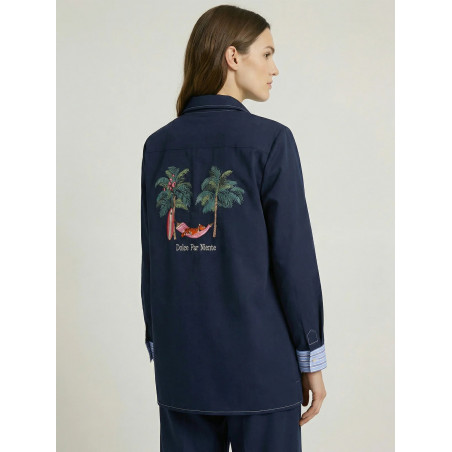 CHAQUETA AZUL MARINO BORDADO DOLCE FAR NIENTE