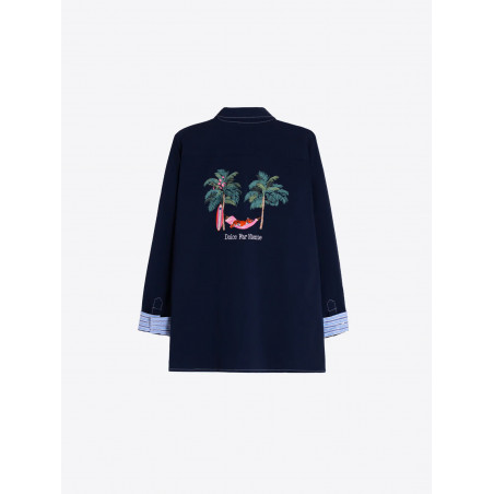 CHAQUETA AZUL MARINO BORDADO DOLCE FAR NIENTE