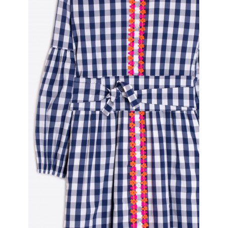 VESTIDO CUADRO VICHY RIBETE FLORES