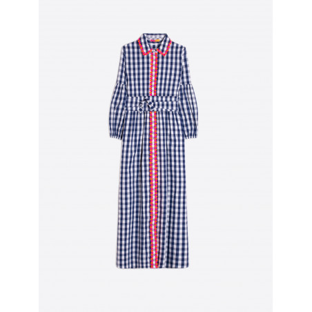 VESTIDO CUADRO VICHY RIBETE FLORES