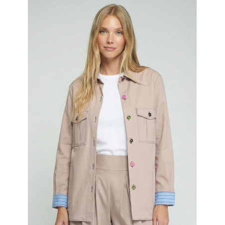 CHAQUETA BEIGE BOTONES DE COLORES