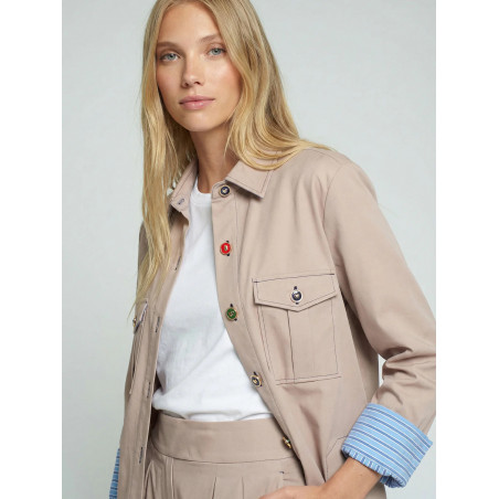 CHAQUETA BEIGE BOTONES DE COLORES
