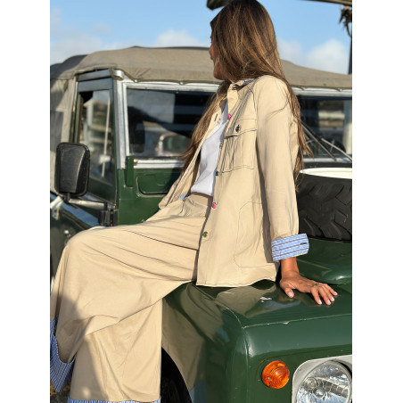 CHAQUETA BEIGE BOTONES DE COLORES