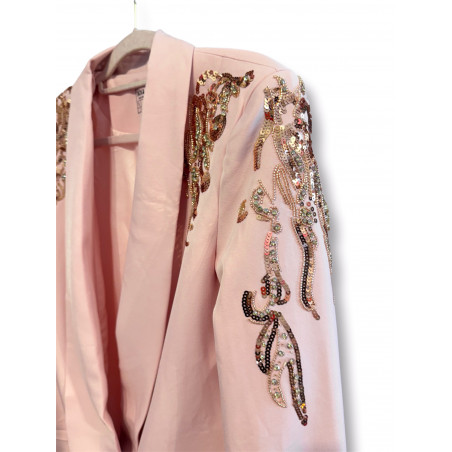 Vestido-blazer rosa