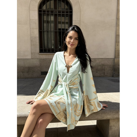 Vestido Lazo Lace Aquamarine