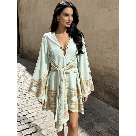 Vestido Lazo Lace Aquamarine
