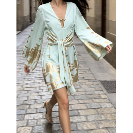 Vestido Lazo Lace Aquamarine