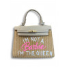 Bolso rafia Not a Barbie white
