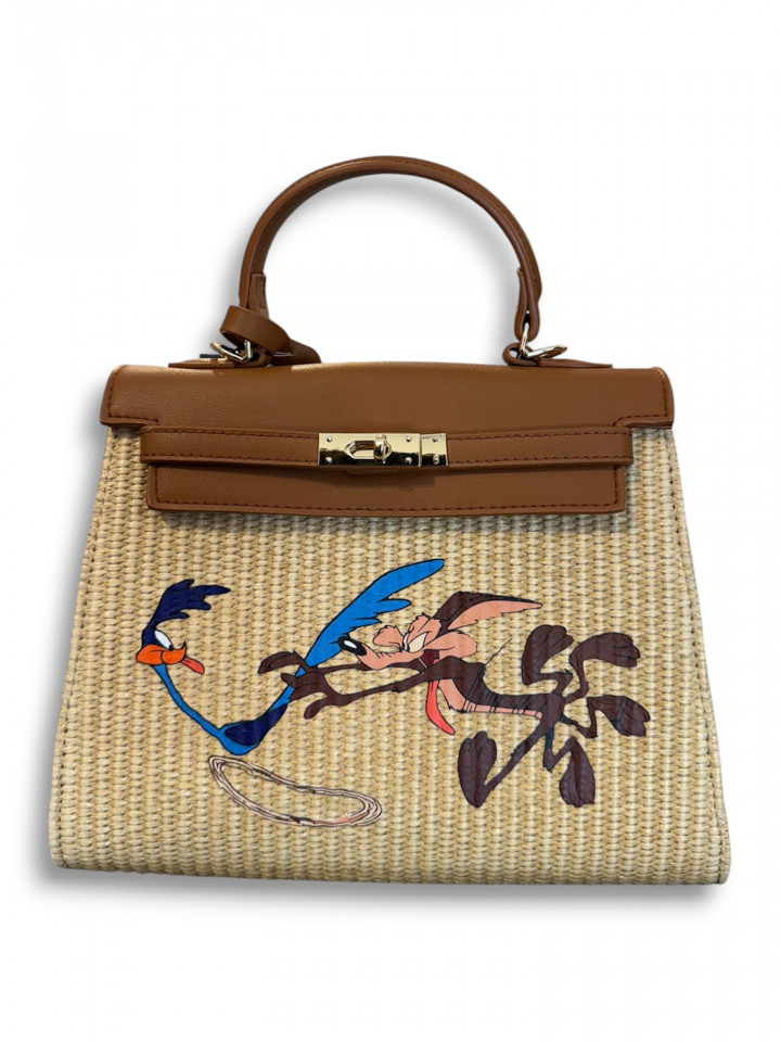 Bolso rafia Coyote y...