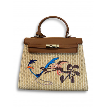 Bolso rafia Coyote y Correcaminos