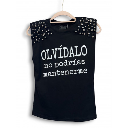 Camiseta Olvídalo Negra Tachuelas