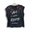 Camiseta Art Worth Kissing Glitter