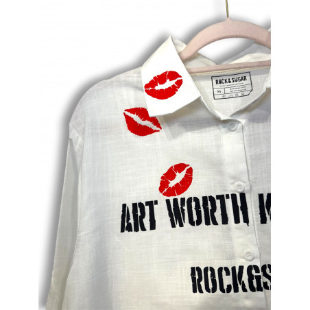 Camisa Art Worth Kissing
