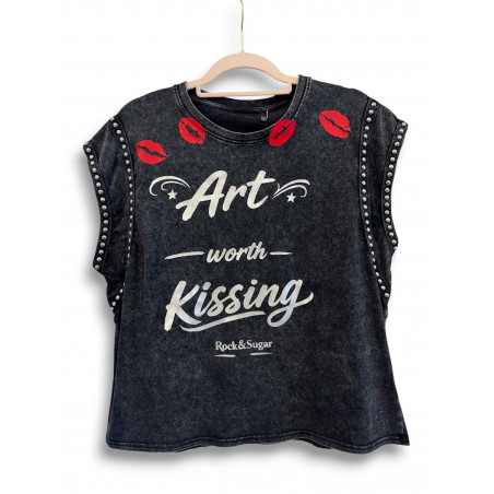 Camiseta Art Worth Kissing Silver