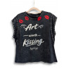 Camiseta Art Worth Kissing Silver
