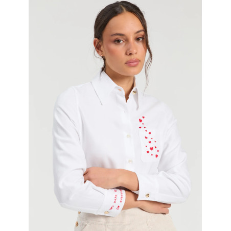 CAMISA ESPIGA BLANCA BORDADO CORAZON
