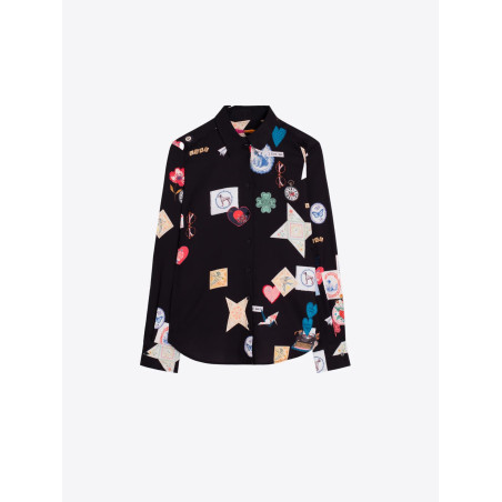 CAMISA NEGRO LOVE MULTICOLOR
